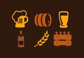 Beer Element Icons Collection Vectors