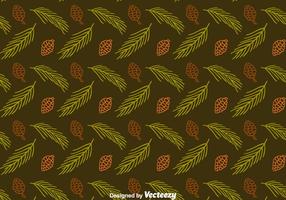 Pine Cones And Leaves Seamless Pattern Vector