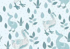 Seamless Pattern of Dodo Illustration with Scandinavian Style vector