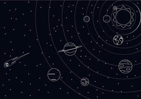 Outline Solar System Vector