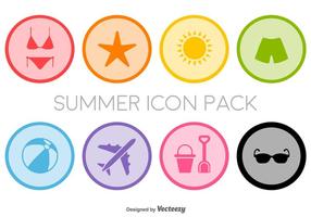 Flat Summer Icons Set - Vector