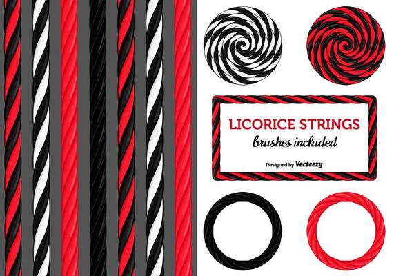 Black And Red Licorice Candy Strings