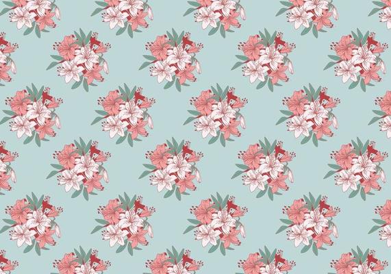Rhododendron Classic Pattern Vector
