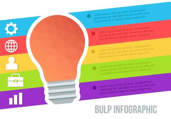 Free Low Poly Bulp Infographic Vector