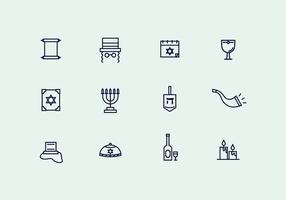 Iconos del esquema del judaísmo vector