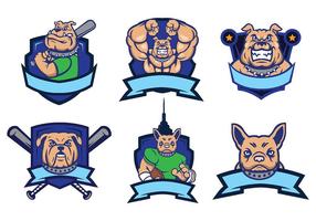 Bulldog Mascot Vector Logo Set