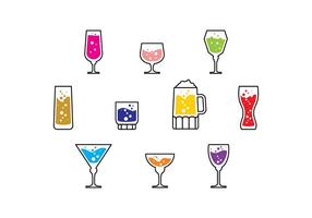 Types of cocktail glasses 8273608 Vector Art at Vecteezy