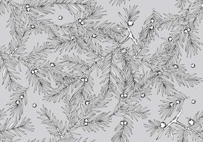 Monochrome Juniper Seamless Pattern Vector