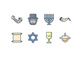 Conjunto de iconos judíos vector