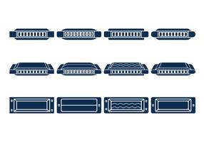 Harmonica Vector Icons Set