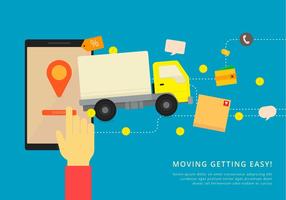 Moving Van or Truck. Transport or Delivery Illustration. vector