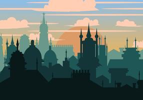 Prague City In Silhouette vector