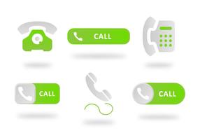 Flat Green Telephone Button vector