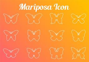 Icono Movimiento de mariposa Línea vector