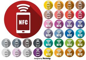 Vector símbolo de conexión NFC el conjunto de botones