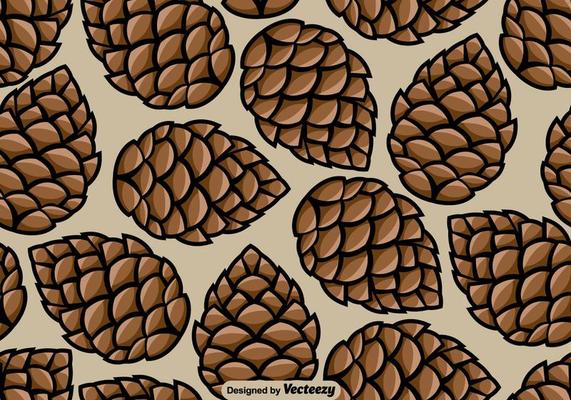 Pine Cone Seamless Pattern - Vector