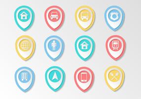 Map Pointer Icons Vector