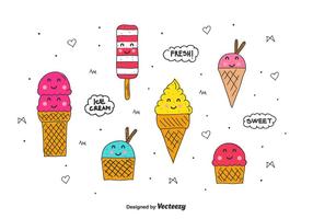 Cartoon Ice Cream Set vector