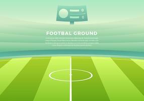 Footbal Ground Cartoon Background Free Vector