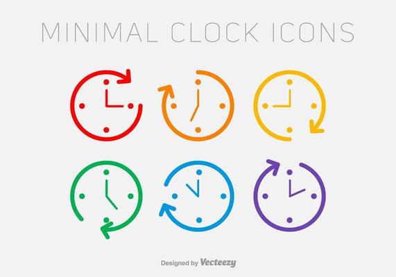 Vector Line Clock Icons
