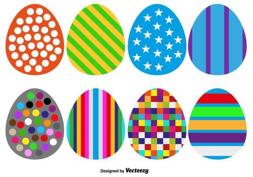 Collection Of 8 Vector Easter Eggs For Any Use - Vector