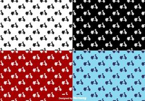 Scooter Flat Icons Seamless Pattern - Vector