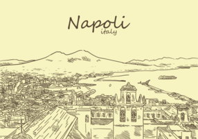 Mano libre dibujó los vectores de Napoli