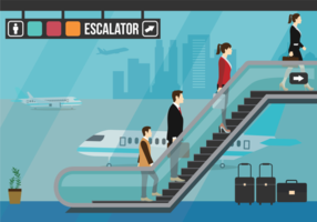 Escalator Vector Illustration