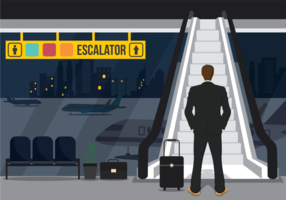 Escalator Vector Illustration