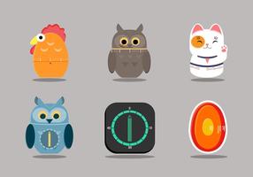 Cute Egg Timer Vector Item Collection 