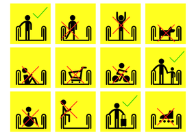 Yellow Escalator Sign Vector