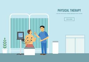 Libre fisioterapeuta con la ilustración del paciente vector