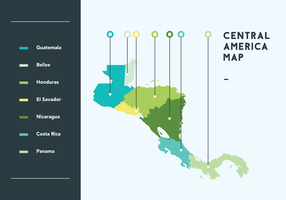 Mapa de América Central Vector