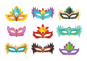 Masquerade Ball Icons Vector