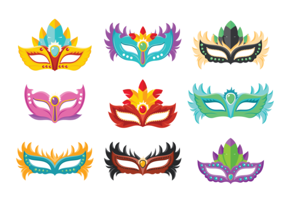 Masquerade Ball Icons Vector