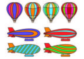 Set Of Hot Air Balloon Vectors