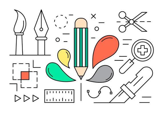 Linear Graphic Design Elements