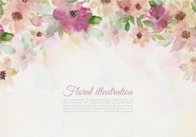 Vector Vintage Watercolor Floral Illustration