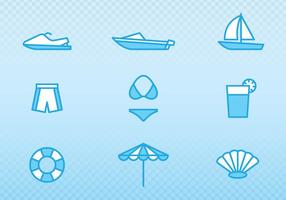 Holiday And Summer Outline Icons