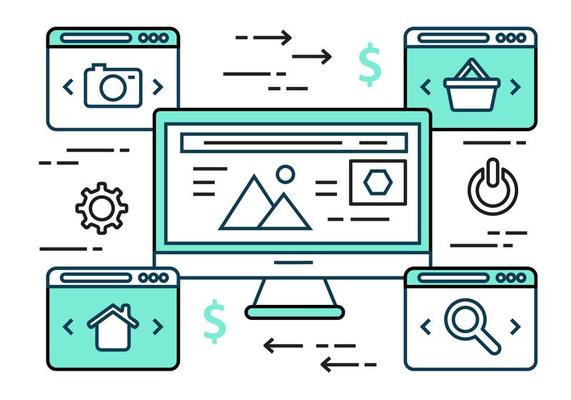 Free Flat Design Linear Vector Icon Set