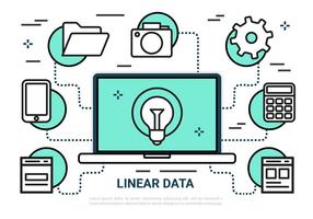 Libre de diseño plano Linear Vector Icon Set