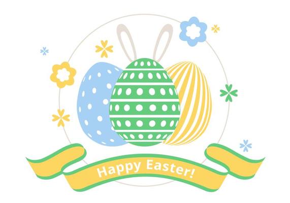 Free Spring Happy Easter Vector Illustration