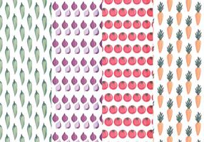 Vector Hand Drawn Vegetables Patterns