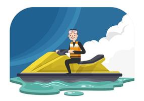 Man On A Jet Ski Vector Illustration