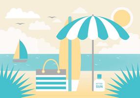 Free Summer Landscape Vector Greeting Card