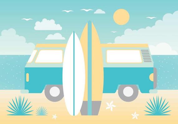 Free Summer Paradise Vector Greeting Card