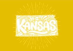 Kansas state lettering vector