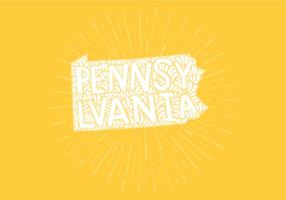Pennsylvania state lettering vector