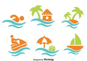 Beach Vacation Element Vectors