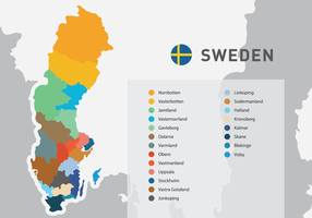Vector de mapa de Suecia